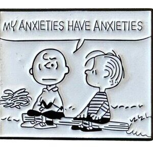 My Anxieties Have Anxieties Charlie Brown & Linus Enamel Pin - Peanuts